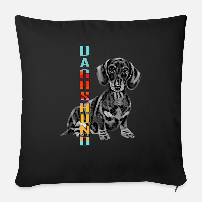 Dackel - Sofakissen mit Füllung 45 x 45 cm - Schwarz