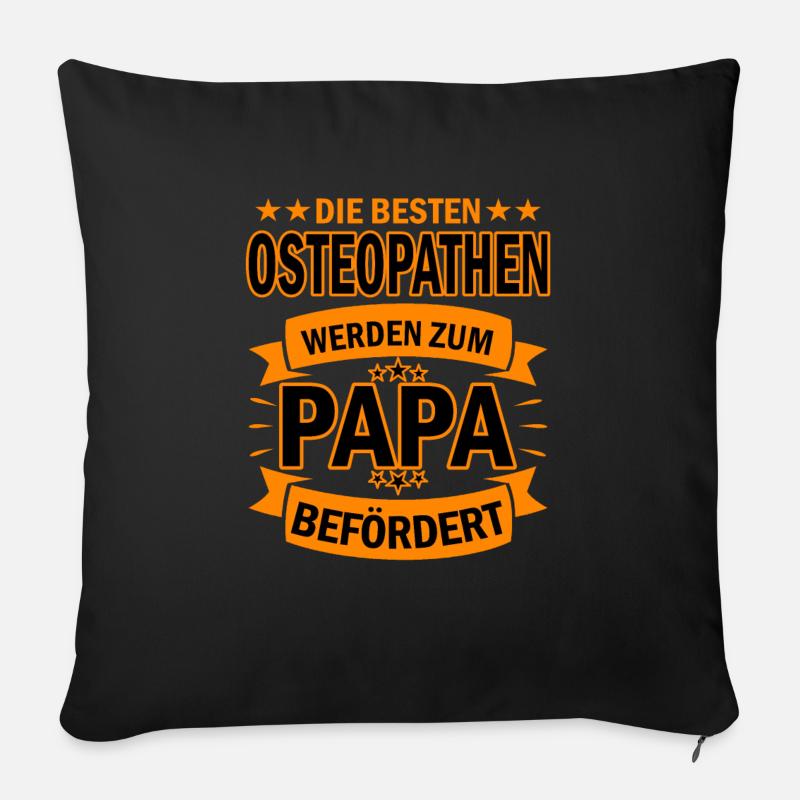 Osteopath Osteopathen Papa - Sofakissen mit Füllung 45 x 45 cm - Schwarz