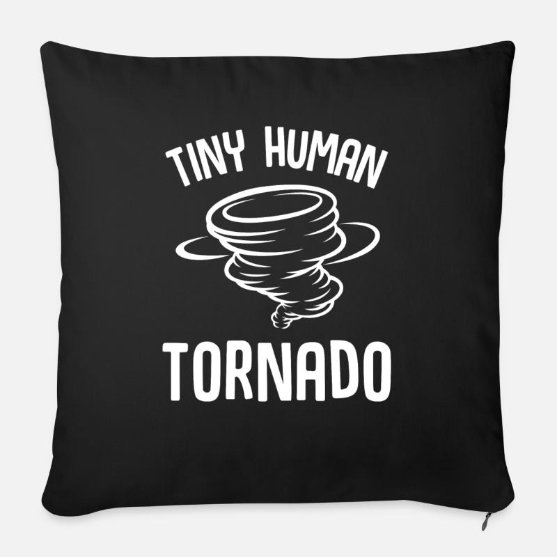Tiny Human Tornado - Sofakissen mit Füllung 45 x 45 cm - Schwarz