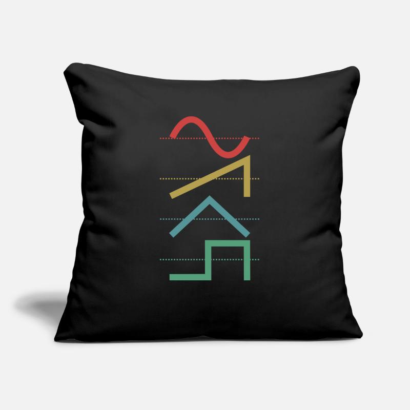 Vintage Analog Synthesizer Techno Waveform - Synth Sofa pillow with filling 45cm x 45cm