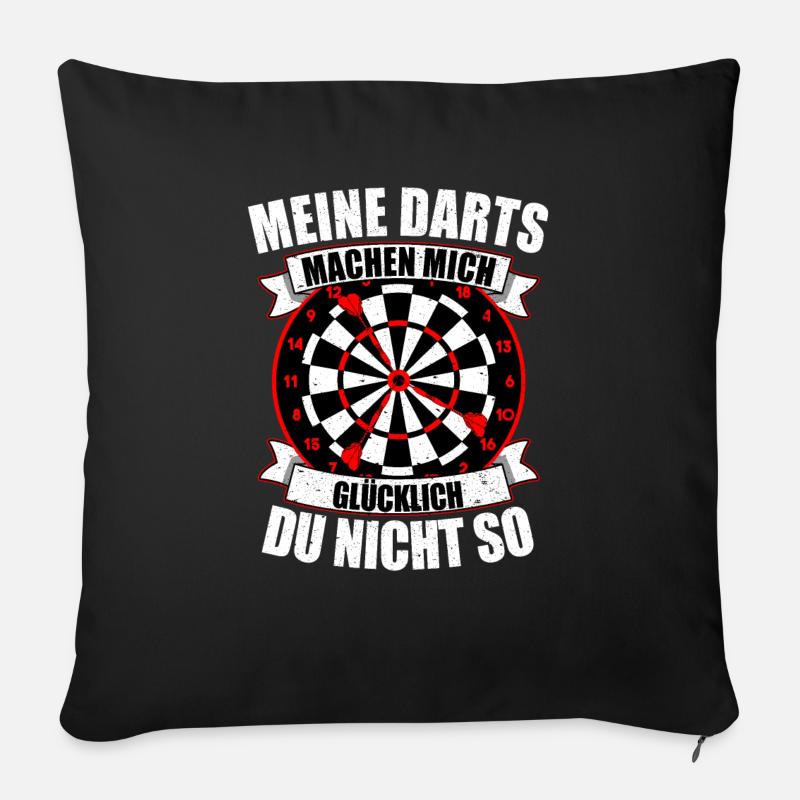 Dart Darts Darten Dartscheibe Vatertag - Sofakissen mit Füllung 45 x 45 cm - Schwarz