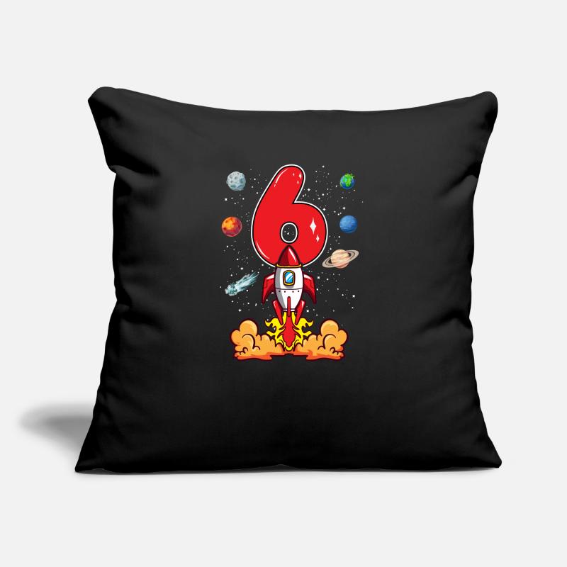 Astronaute de fusée 6 ans 6 ans 6 ans de l’espace Coussin et housse de 45 x 45 cm