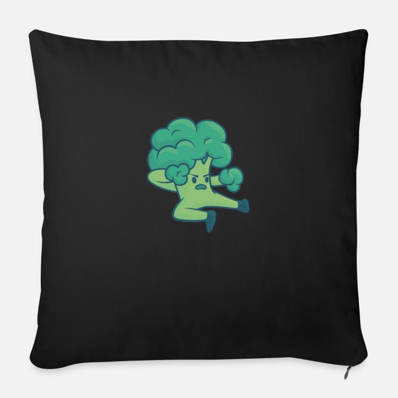 Brokkoli Broccoli Gemüse Vegetarisch Geschenkidee - Sofakissen mit Füllung 45 x 45 cm - Schwarz