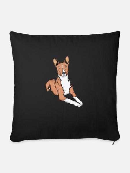 Basenji - Sofakissen mit Füllung 45 x 45 cm - Schwarz