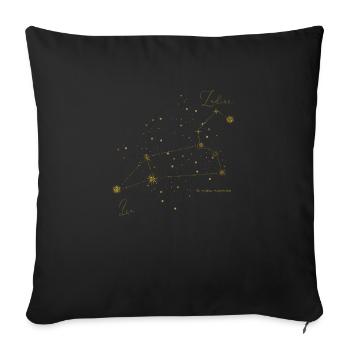 Signe du Zodiaque Lion Horoscope Astrologie - Coussin et housse de 45 x 45 cm - noir - Devant
