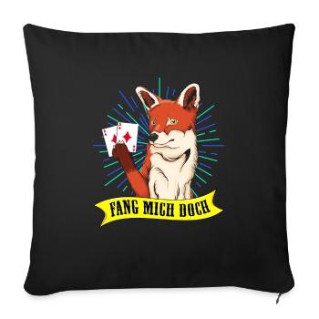 Schafkopf Skat Kartenspiel | Doppelkopf - Sofakissen mit Füllung 45 x 45 cm - Schwarz - Vorne