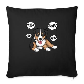 Appenzeller Mountain Dog Cuddly Toy Dog - Sofa pillow with filling 45cm x 45cm - black - Front