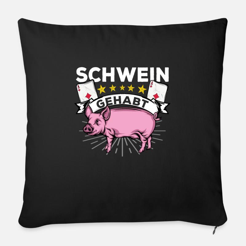Doppelkopf - Sofakissen mit Füllung 45 x 45 cm - Schwarz