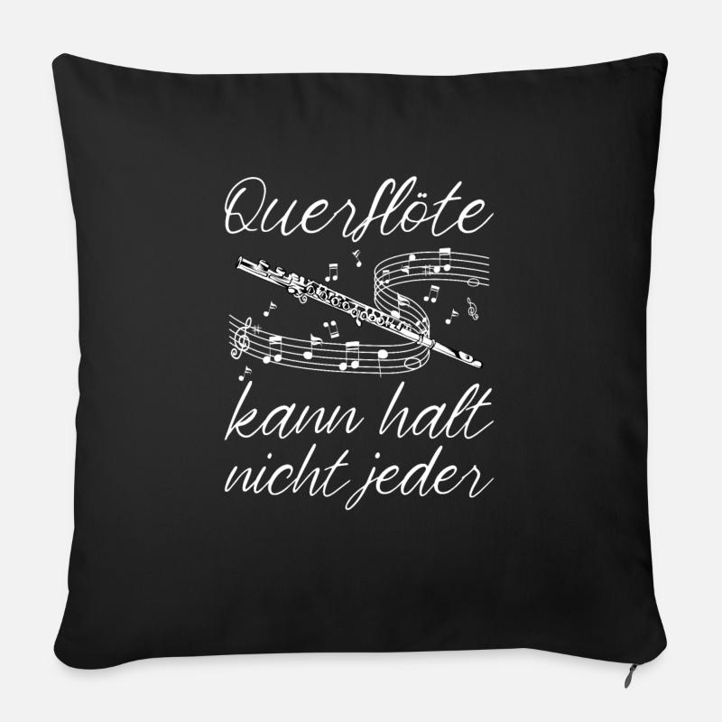 Querflöte - Sofakissen mit Füllung 45 x 45 cm - Schwarz