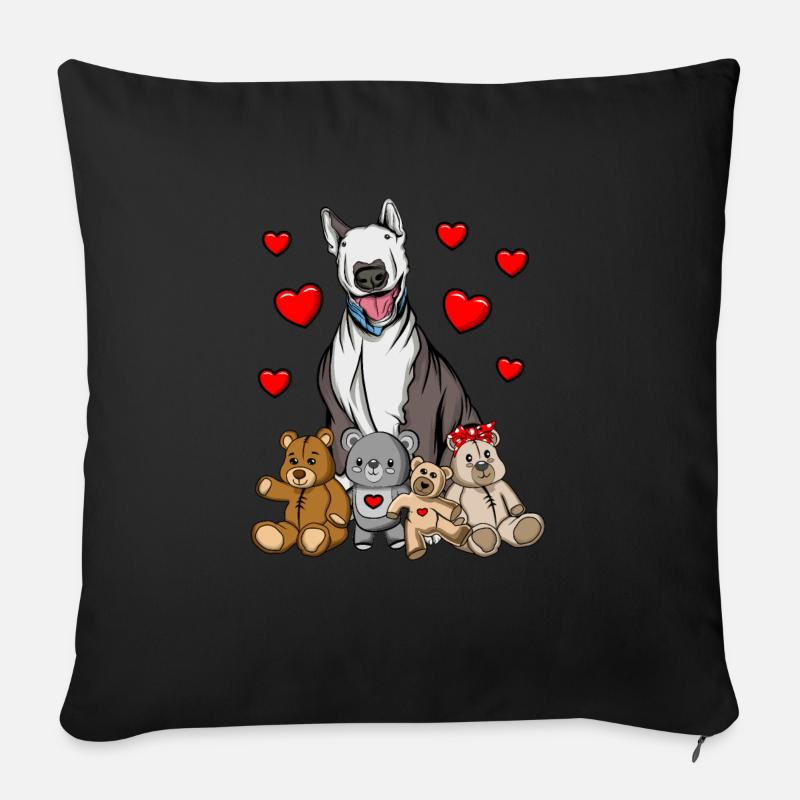 Bull terrier - Coussin et housse de 45 x 45 cm - noir