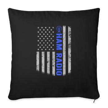 Ham Radio - Sofa pillow with filling 45cm x 45cm - black - Front