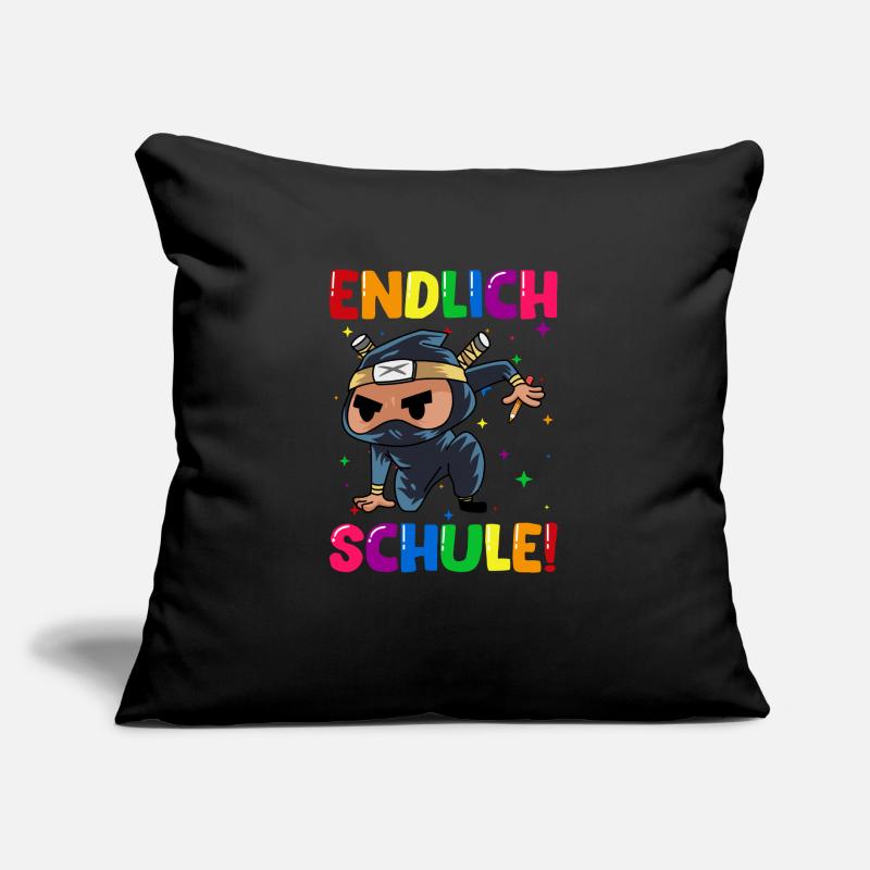 Endlich Schule Ninja Einschulung Schulkind Sofakissen mit Füllung 45 x 45 cm