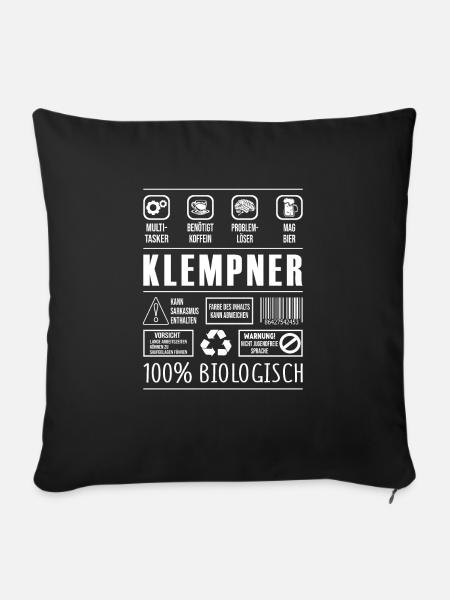 Klempner - Sofakissen mit Füllung 45 x 45 cm - Schwarz