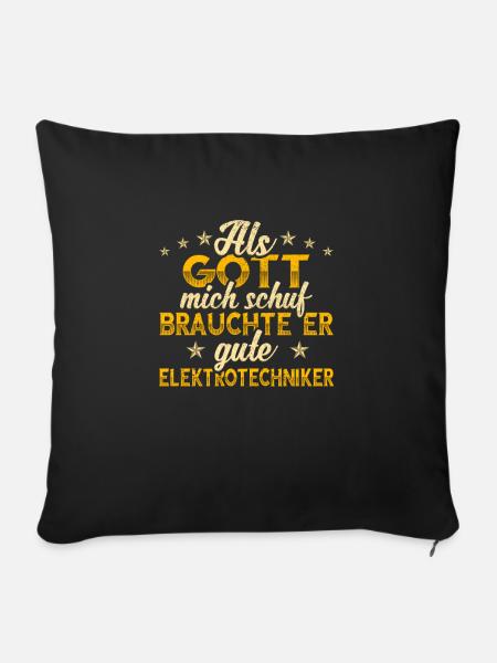 Elektrotechniker - Sofakissen mit Füllung 45 x 45 cm - Schwarz