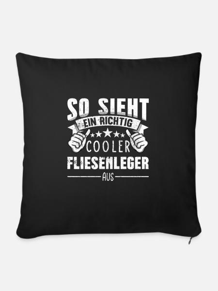 Fliesenleger - Sofakissen mit Füllung 45 x 45 cm - Schwarz