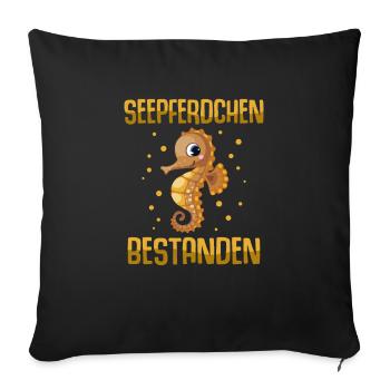 Seepferdchen bestanden - Sofakissen mit Füllung 45 x 45 cm - Schwarz - Vorne