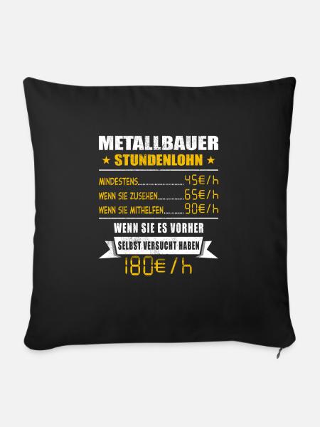 Metallbauer - Sofakissen mit Füllung 45 x 45 cm - Schwarz