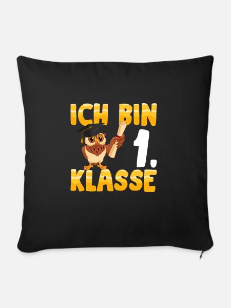 Ich bin 1. Klasse - Sofakissen mit Füllung 45 x 45 cm - Schwarz