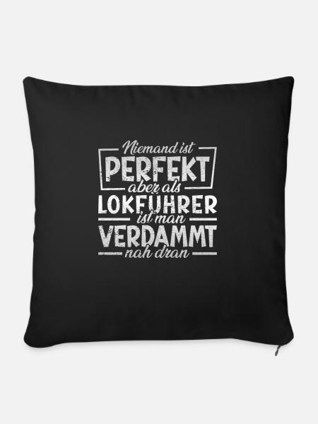 Lokführer - Sofakissen mit Füllung 45 x 45 cm - Schwarz