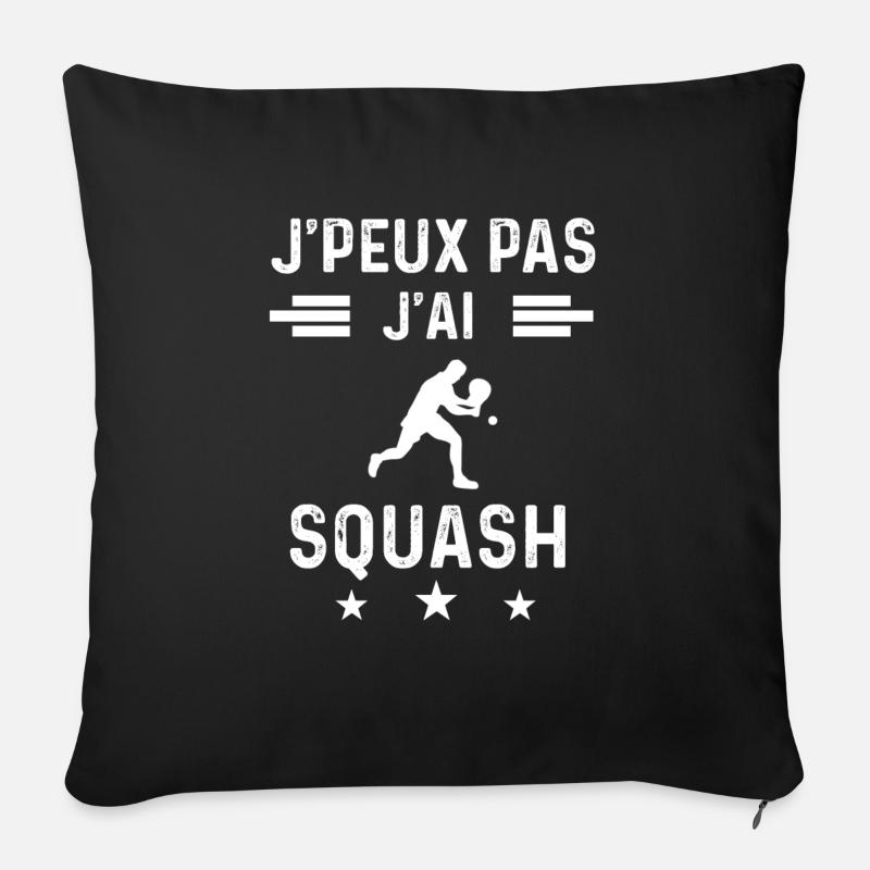 badiste je peux pas j'ai squash - Coussin et housse de 45 x 45 cm - noir