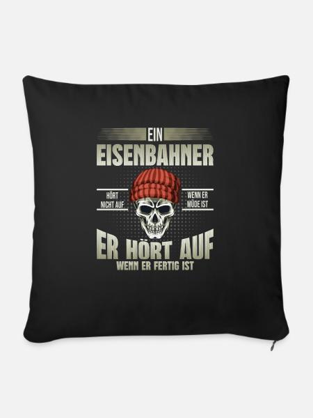 Eisenbahner - Sofakissen mit Füllung 45 x 45 cm - Schwarz