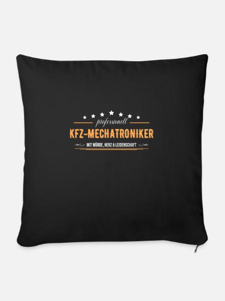Kfz Mechatroniker - Sofakissen mit Füllung 45 x 45 cm - Schwarz