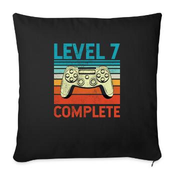 Level 7 Complete - Sofakissen mit Füllung 45 x 45 cm - Schwarz - Vorne