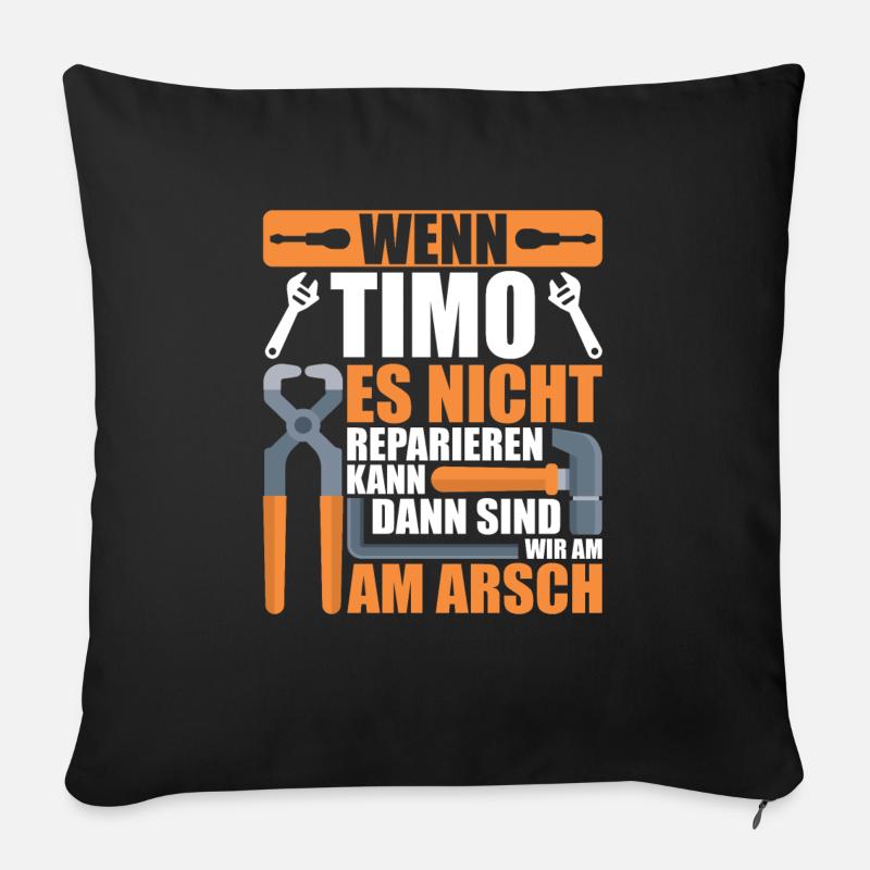 Vorname Timo Name Geburtstag Geschenk - Sofakissen mit Füllung 45 x 45 cm - Schwarz