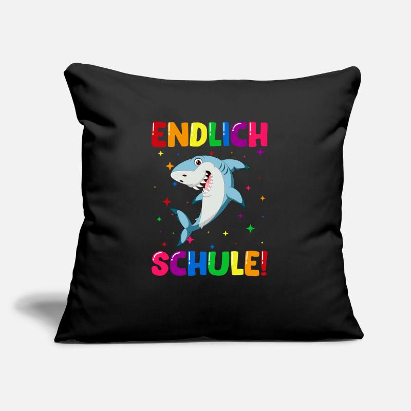 Endlich Schule Hai Einschulung Schulkind Sofakissen mit Füllung 45 x 45 cm