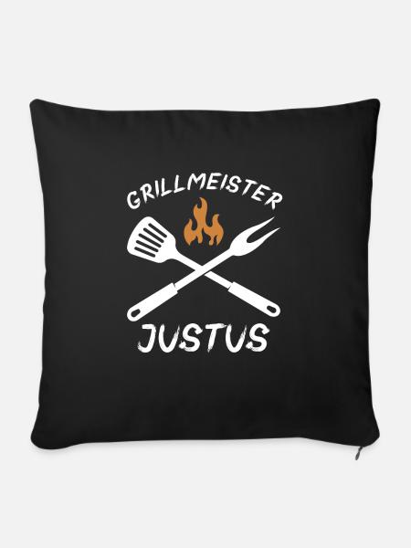 Grillmeister Justus - Sofakissen mit Füllung 45 x 45 cm - Schwarz