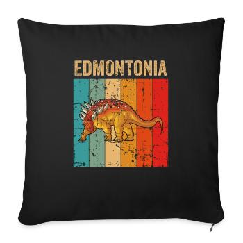 Edmontonia Dinosaur Children Dino Gift - Coussin et housse de 45 x 45 cm - noir - Devant