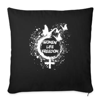 butterfly,iran, freedom,women life freedom - Sofa pillow with filling 45cm x 45cm - black - Front