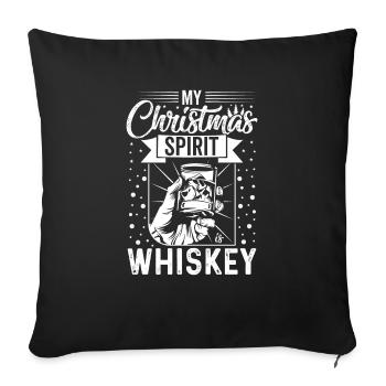 Christmas Whiskey Christmas Funny Alcohol - Sofa pillow with filling 45cm x 45cm - black - Front