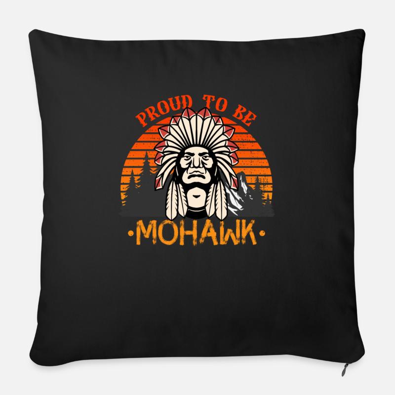 Stolz darauf, Mohawk-Indianer zu sein - Sofakissen mit Füllung 45 x 45 cm - Schwarz