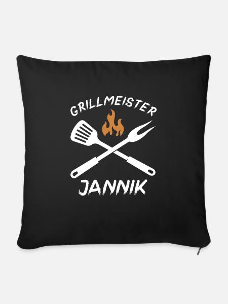 Grillmeister Jannik - Sofakissen mit Füllung 45 x 45 cm - Schwarz