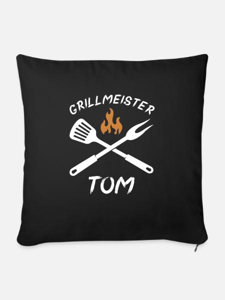 Grillmeister Tom - Sofakissen mit Füllung 45 x 45 cm - Schwarz