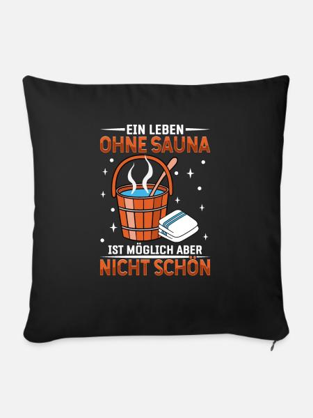 Sauna - Sofakissen mit Füllung 45 x 45 cm - Schwarz
