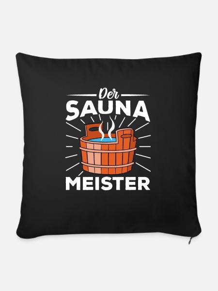 Sauna - Sofakissen mit Füllung 45 x 45 cm - Schwarz