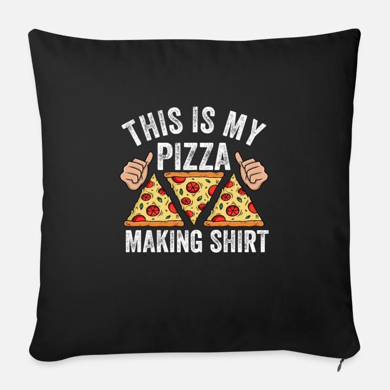 Pizza Bäcker Pizza selber machen - Sofakissen mit Füllung 45 x 45 cm - Schwarz
