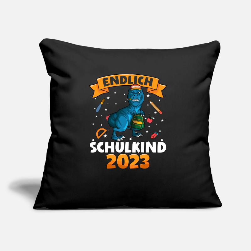 Endlich Schulkind 2023 Einschulung Dinosaurier Sofakissen mit Füllung 45 x 45 cm
