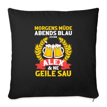 Alex - Sofakissen mit Füllung 45 x 45 cm - Schwarz - Vorne