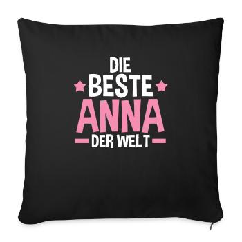 Anna - Sofakissen mit Füllung 45 x 45 cm - Schwarz - Vorne