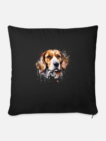 Beagle - Sofakissen mit Füllung 45 x 45 cm - Schwarz