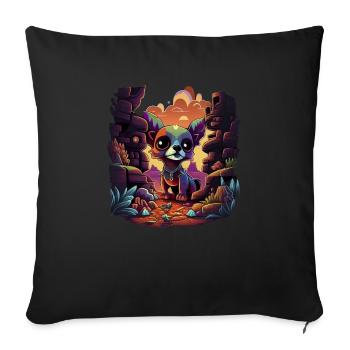 Chihuahua | Gaming Gamer Funny Comic Videogame - Sofa pillow with filling 45cm x 45cm - black - Front
