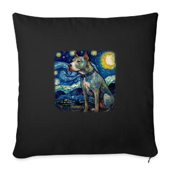 American Staffordshire Terrier Van gogh starry - Sofa pillow with filling 45cm x 45cm - black - Front
