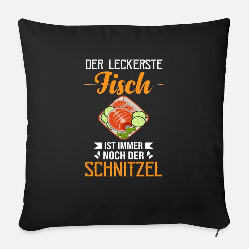Der Leckerste Fisch ist immer noch der Schnitzel - Sofakissen mit Füllung 45 x 45 cm - Schwarz