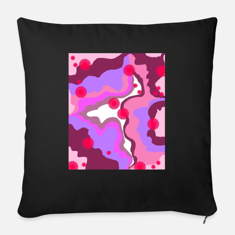 Imprimé rétro - Coussin et housse de 45 x 45 cm - noir
