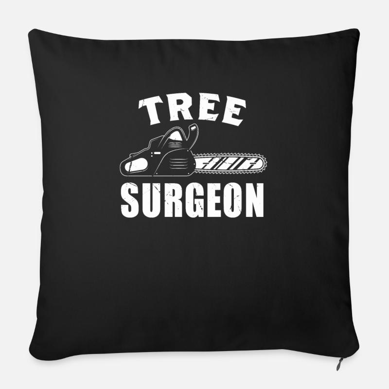 Bûcheron tronçonneuse arboriste - Coussin et housse de 45 x 45 cm - noir