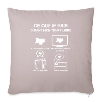 temps libre Rhône - Coussin et housse de 45 x 45 cm - taupe clair - Devant