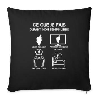 temps libre corse nationaliste - Coussin et housse de 45 x 45 cm - noir - Devant